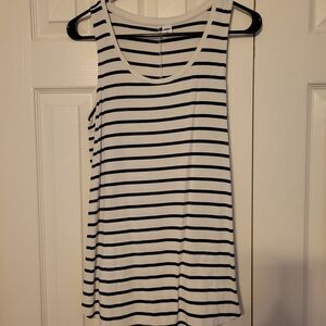 Old Navy Luxe White And Navy Blue Sleeveless Tank Top